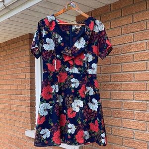 Molly Bracken Fit & Flare Ruffle Front Dress